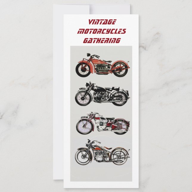 VINTAGE MOTORRÄDER ANSAMMLUNG Rot Schwarz-weiß Ankündigung (Vorderseite)