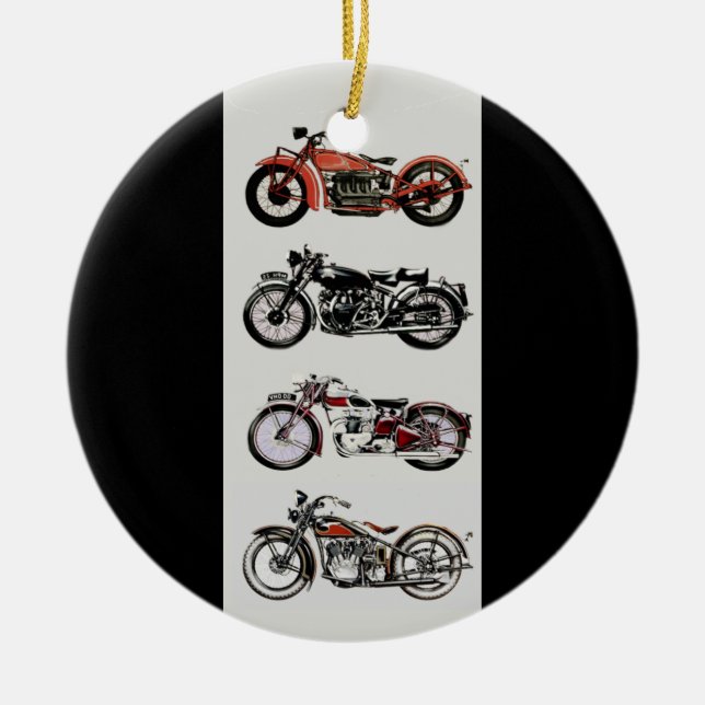 VINTAGE MOTORRÄDER KERAMIKORNAMENT (Vorne)