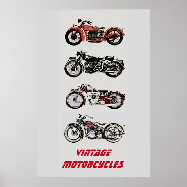 Vintage MOTORRÄDER Poster (Vorne)