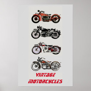 VINTAGE-MOTORRÄDER POSTER