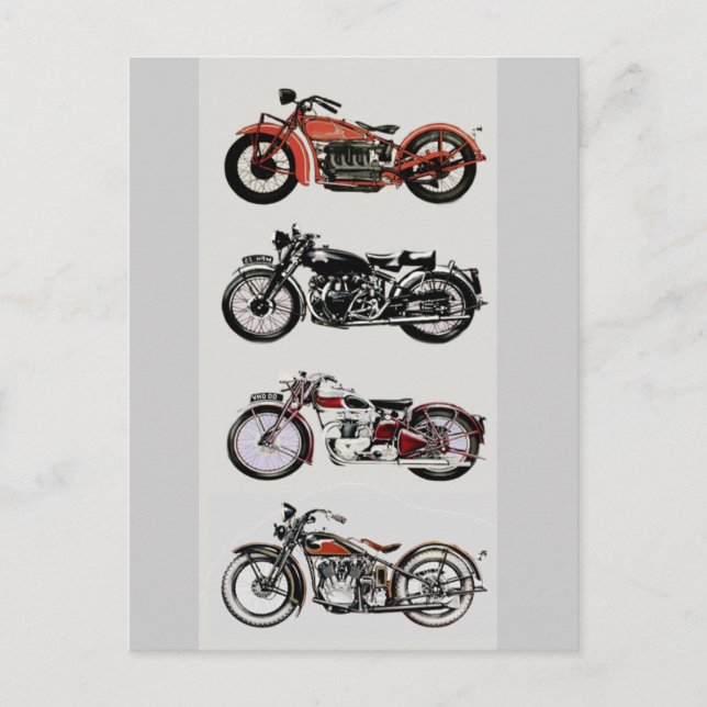 VINTAGE MOTORRÄDER POSTKARTE (Vorderseite)