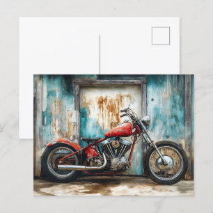 Vintage Motorradfarbe Postkarte