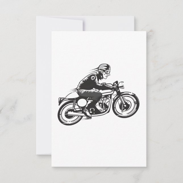 Vintage Motorradgrüßkarte Dankeskarte (Vorderseite)