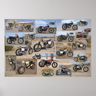 Vintage Motorradkollektion, 36x24 Matte Poster