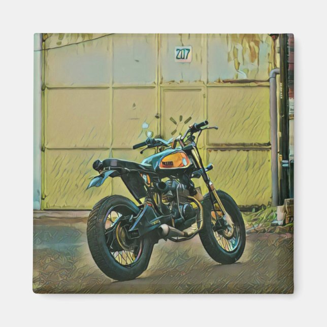 Vintage Motorradkunst Magnet (Vorne)