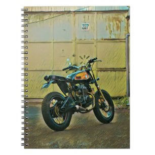 Vintage Motorradkunst Notizblock