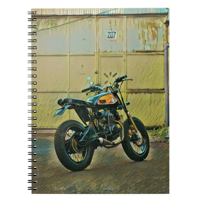 Vintage Motorradkunst Notizblock (Vorderseite)