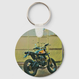 Vintage Motorradkunst Schlüsselanhänger