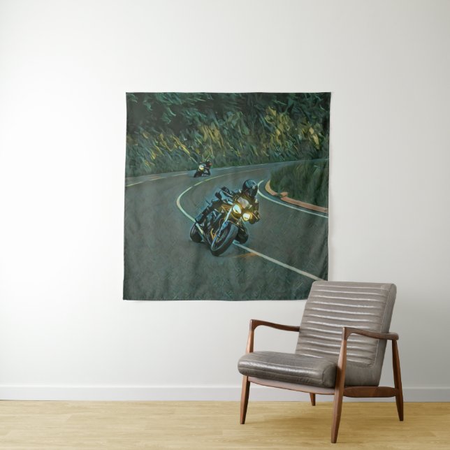Vintage Motorradkunst Wandteppich (Beispiel)