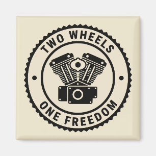 Vintage-Motorradmotor-Freiheitsemblem Magnet