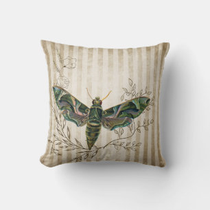 Vintage Motte und Blumen Kissen