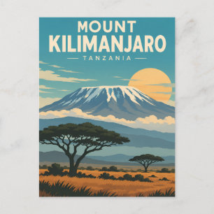 Vintage Mount Kilimandscharo Tansania Postkarte