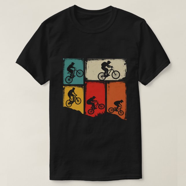 Vintage Mountain Bike Silhouette T-Shirt (Design vorne)