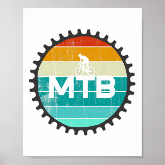 Vintage-Mountainbike - Retro-Downhill-MTB-Radfahre Poster