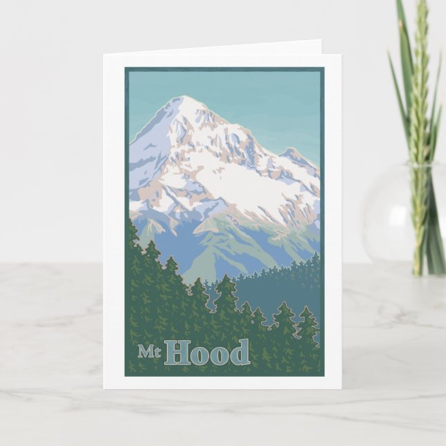 Vintage Mt.-Hood-Grußkarte Karte (Vorderseite)