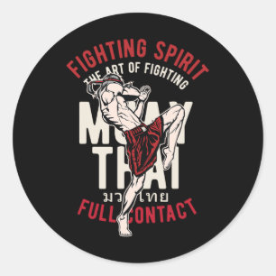 Vintage-Muay-Thai-Kickboxen-Training für Kämpfer Runder Aufkleber