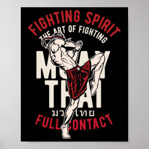 Vintage Muay Thai Kickboxer Training Arbeit Poster