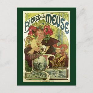 Vintage Mucha-Bierwerbung Postkarte