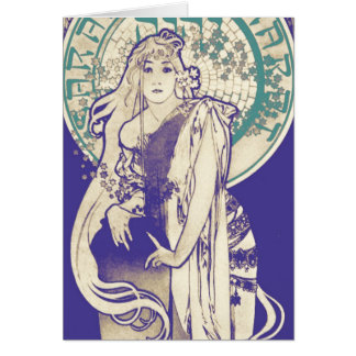 Vintage Mucha Kunst Nouveau Theater-Frau Bernhardt