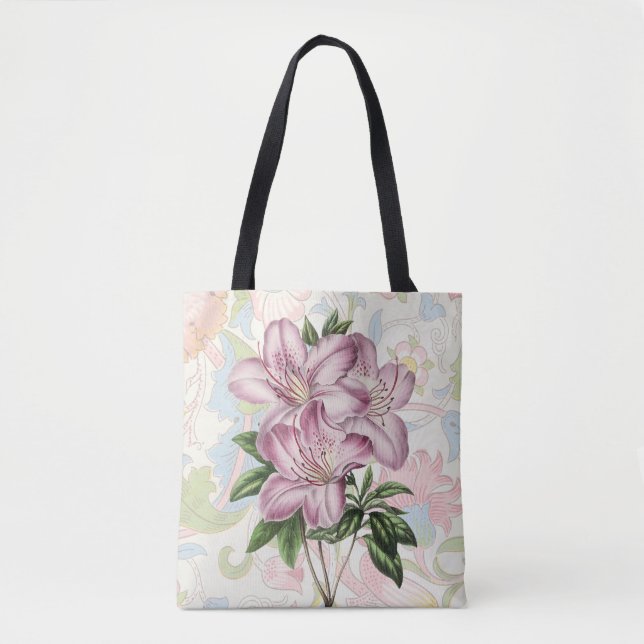 Vintage Mulberry Pink Lily Blume Tasche (Vorderseite)