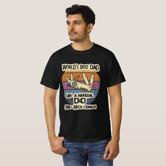 Vintage-Multitool Weltbester Vater T-Shirt (Vorne ganz)