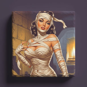Vintage-Mumie Pin-up Steinuntersetzer