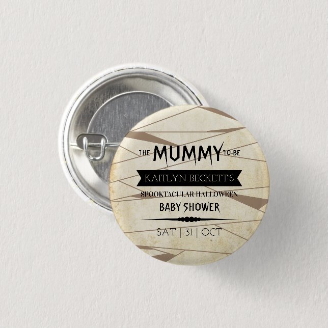 Vintage Mummy | Halloween-Kinderdusche Button (Vorne & Hinten)