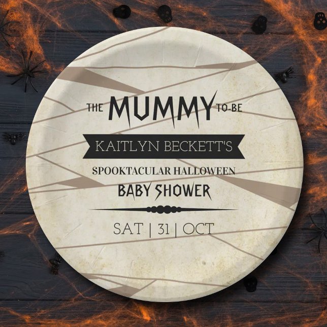 Vintage Mummy | Halloween-Kinderdusche Pappteller (Von Creator hochgeladen)