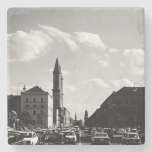 Vintage Münchner Ludwigstraße Steinuntersetzer