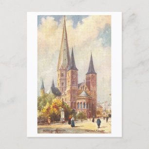 Vintage Münster in Bonn, Deutschland Postkarte