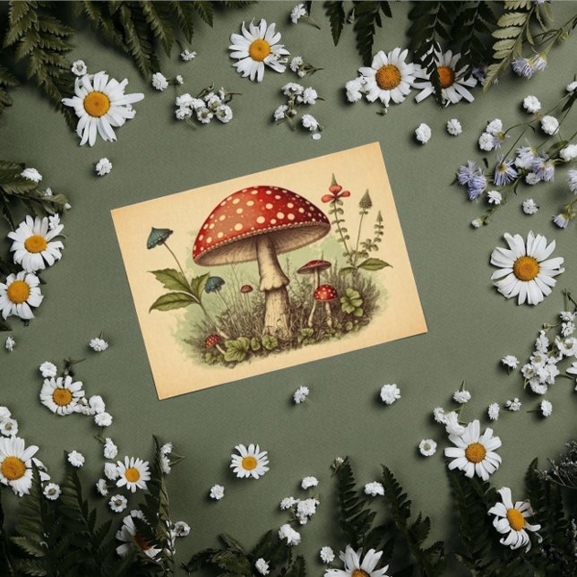 Vintage Mushroom Red Toadstol Decoupage Hütte Seidenpapier (Von Creator hochgeladen)