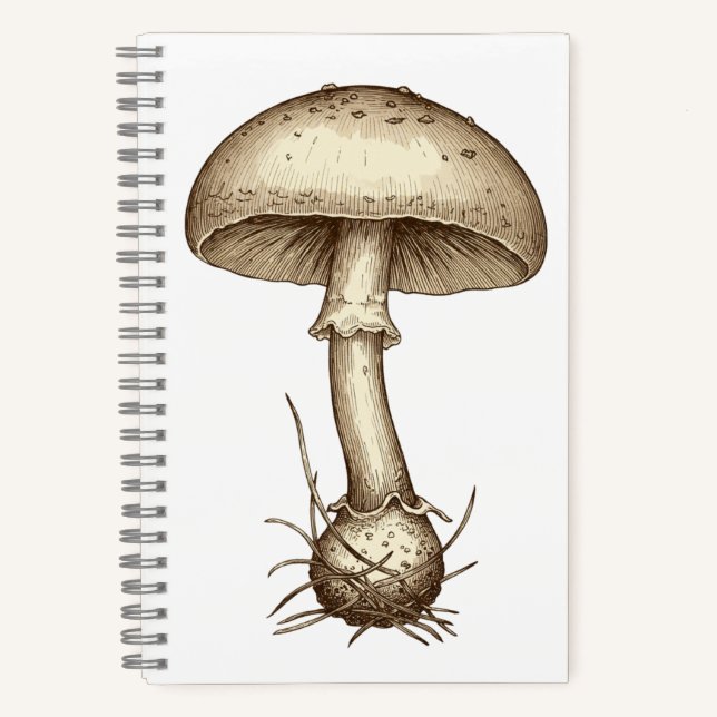 Vintage Mushrooms Notizbuch (Vorderseite)