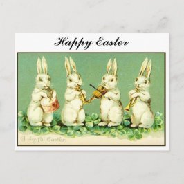 Vintage Musical Easter bunnies Feiertagspostkarte