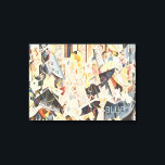 Vintage Musik, Art Deco Jazz, Rhapsody in Blue Leinwanddruck<br><div class="desc">Vintage Illustration Deko Musikdesign mit Rhapsody in Blue. Jazz und klassische Musiker mit Keyboards und anderen Musikinstrumenten.</div>