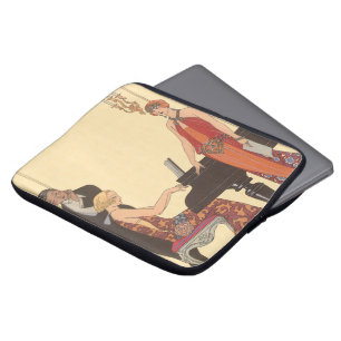 Vintage Musik, Art Deco Pianist Musiker Sänger Laptopschutzhülle