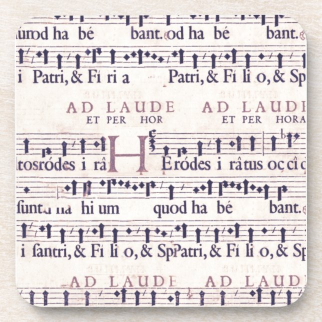 Vintage Musik auf Weiß Getränkeuntersetzer (Vorderseite)