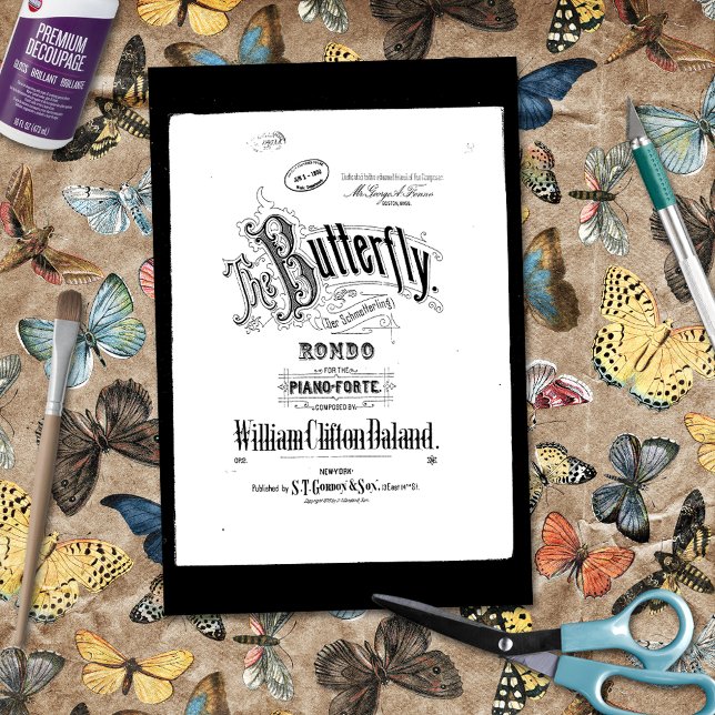 Vintage Musik Der Schmetterling Seidenpapier (Von Creator hochgeladen)