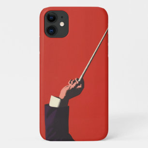 Vintage-Musik, Dirigentenhand hält einen Taktstock iPhone 11 Hülle