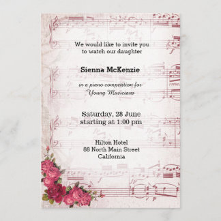 Vintage Musik Einladung