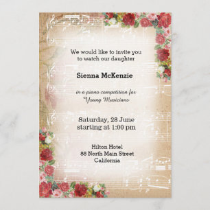 Vintage Musik Einladung