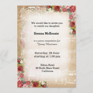 Vintage Musik Einladung