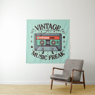 Vintage Musik Freak Wandteppich