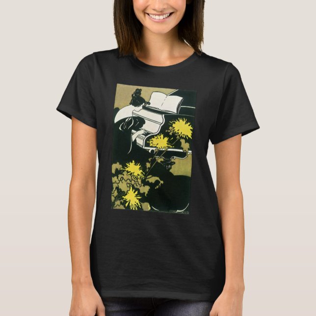 Vintage Musik, Miss Traumerei Piano, Reed T-Shirt (Vorderseite)