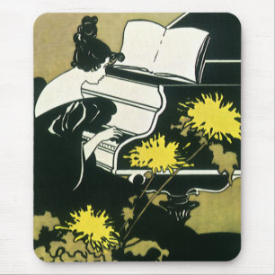 Vintage-Musik, Miss Traumerei spielt Klavier, Reed Mousepad