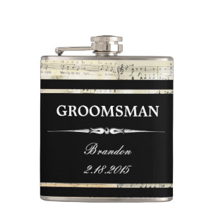 Vintage Musik-Schwarzes TRAUZEUGE Flachmann