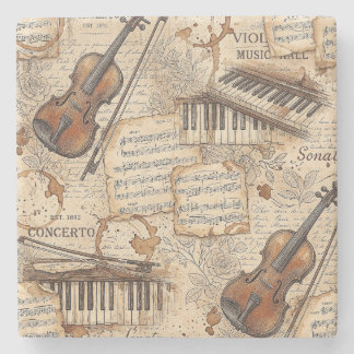 Vintage Musik Steinuntersetzer