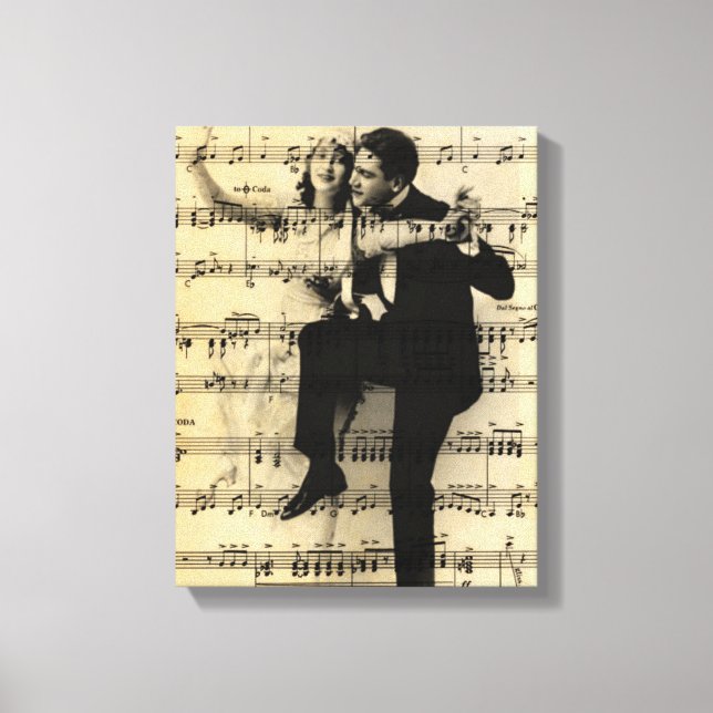 Vintage Musik und Tanz Leinwanddruck (Vorderseite)