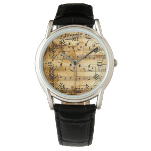 Vintage musikalische Anmerkungen Armbanduhr