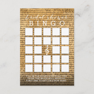 Vintage-Musikalische-Brautparty-Bingo-Karten Einladung