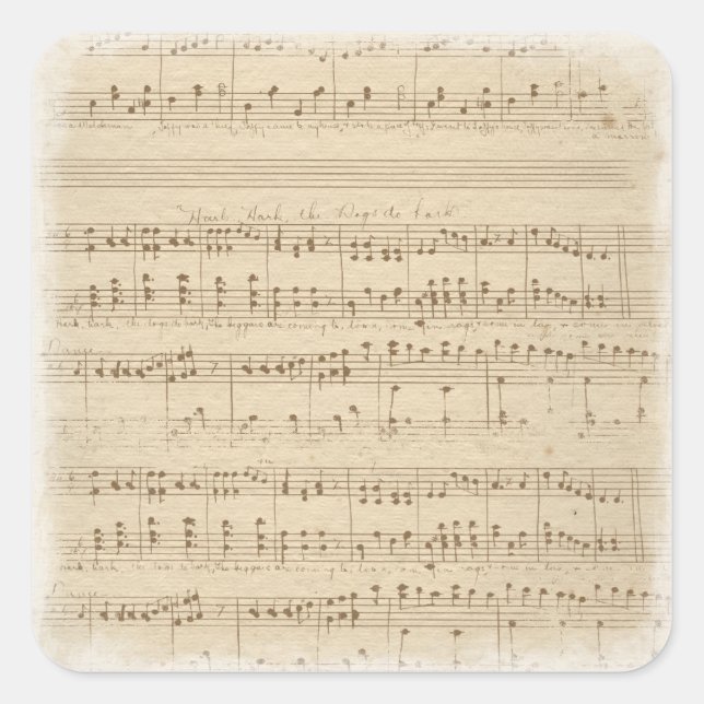Vintage Musikaufkleber Quadratischer Aufkleber (Vorderseite)